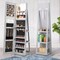 Grey MDF Jewelry Cabinet with Full-Length Mirror and LED Lights